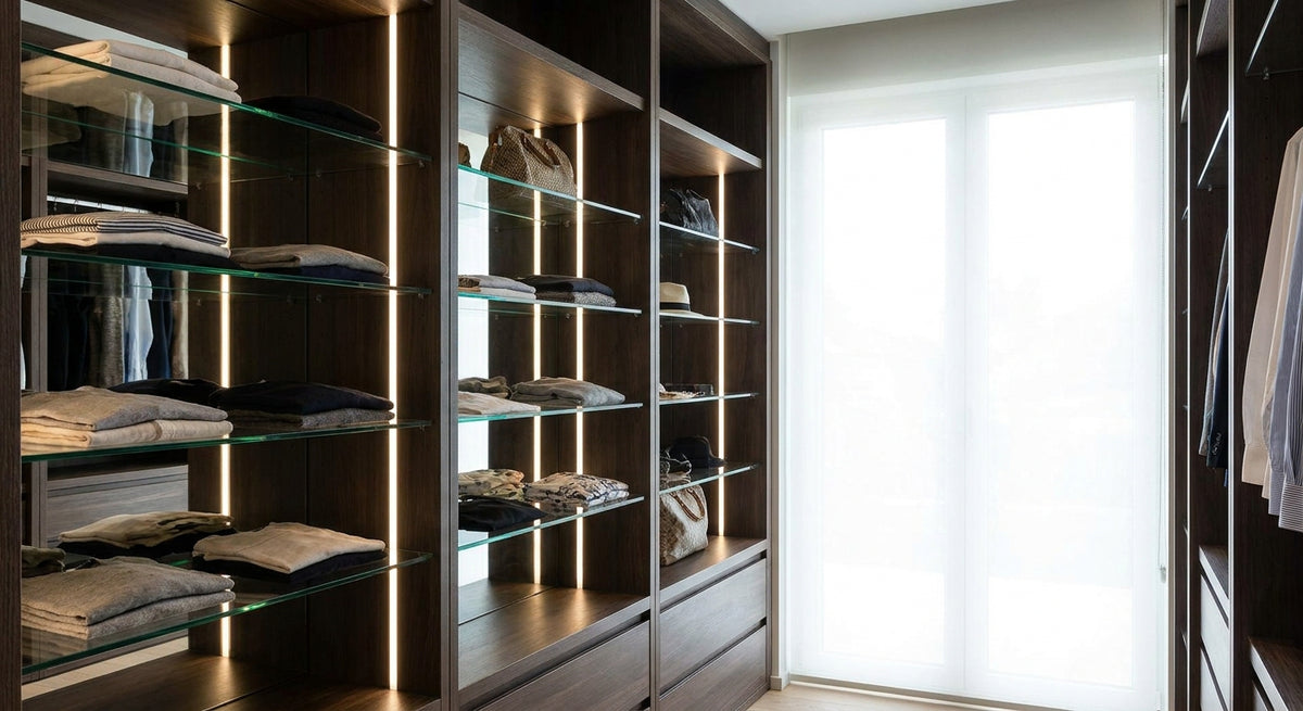 Glaseinlegeböden für den Kleiderschrank nach Maß