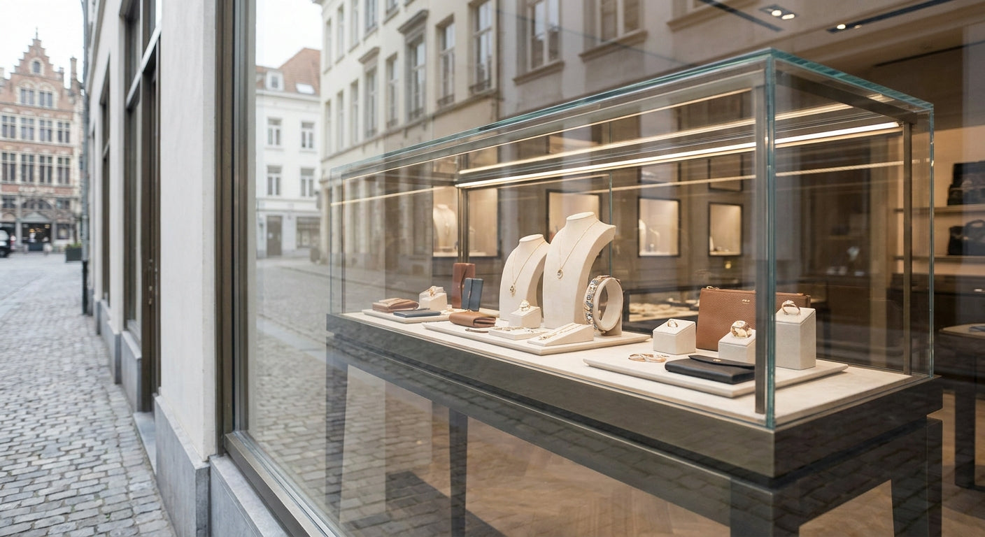 Glasvitrine für Boutique-Schaufenster