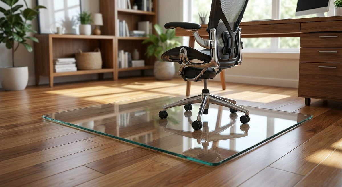 Glas-Bodenschutzmatte für Bürostühle