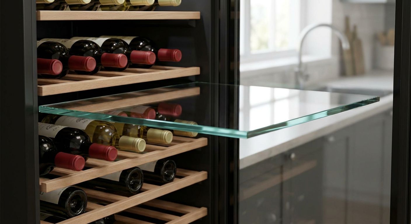 Glasregal für den Weinkühlschrank als Zwischenboden