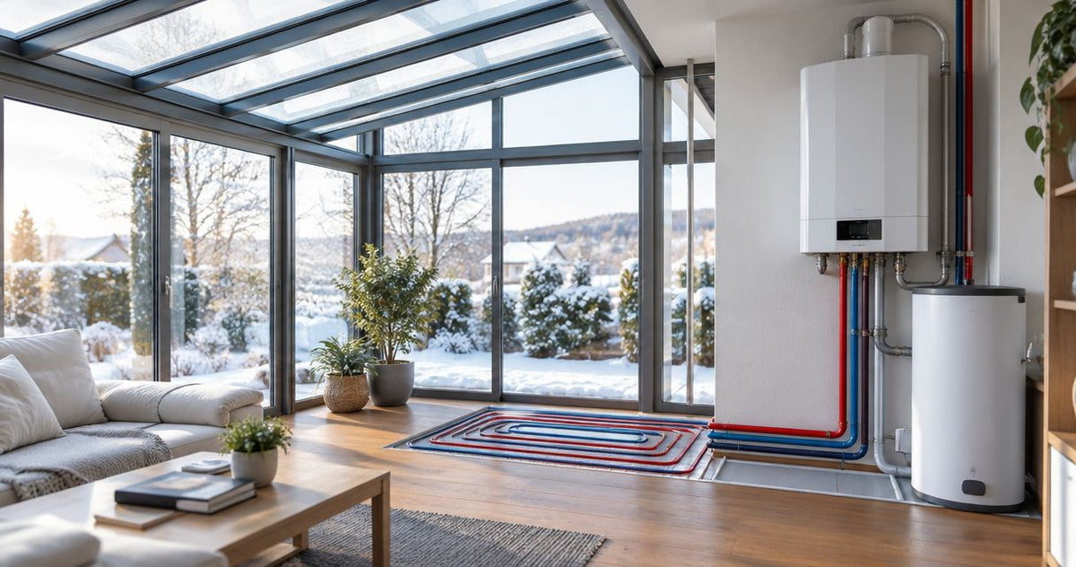 Wintergarten-Verglasung an die Hausheizung anschließen