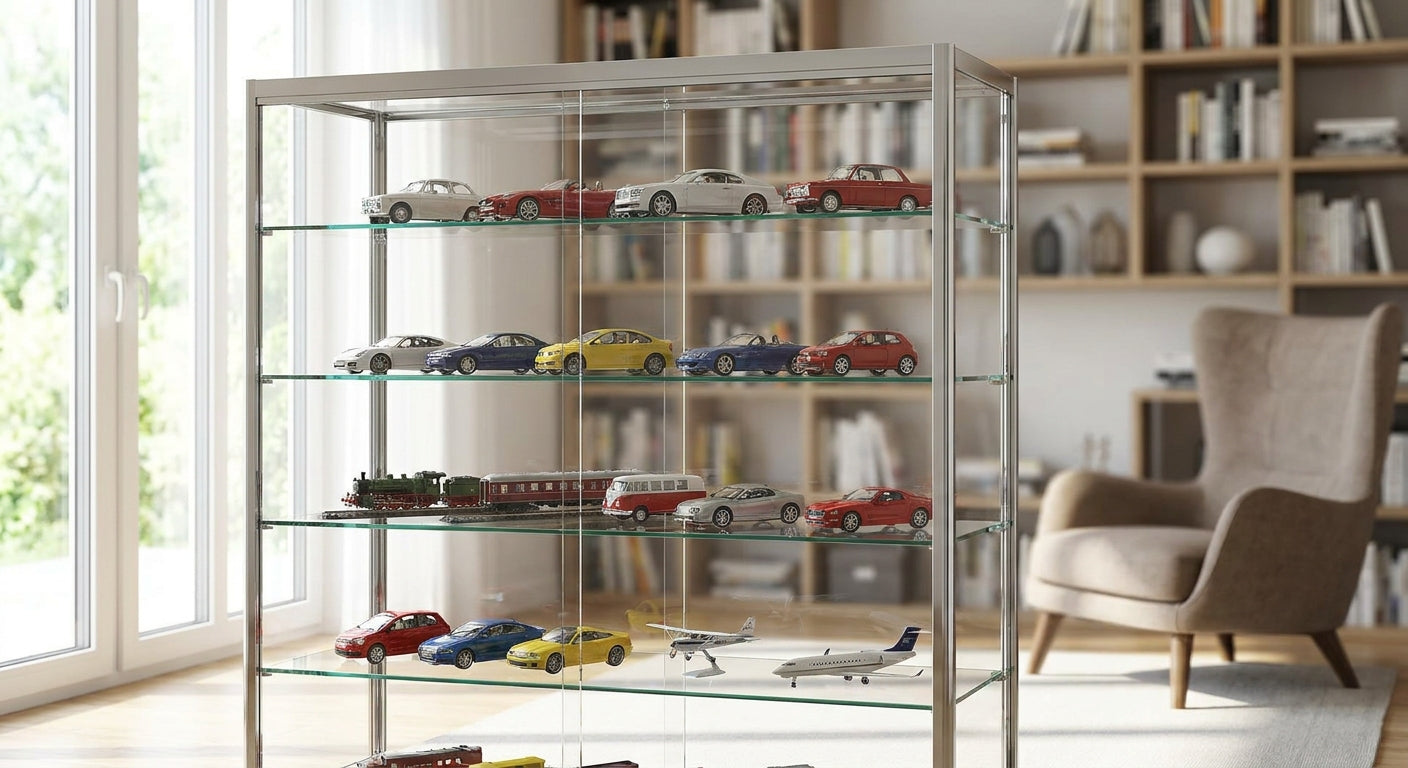 Glasvitrine für Modellbau-Sammlungen
