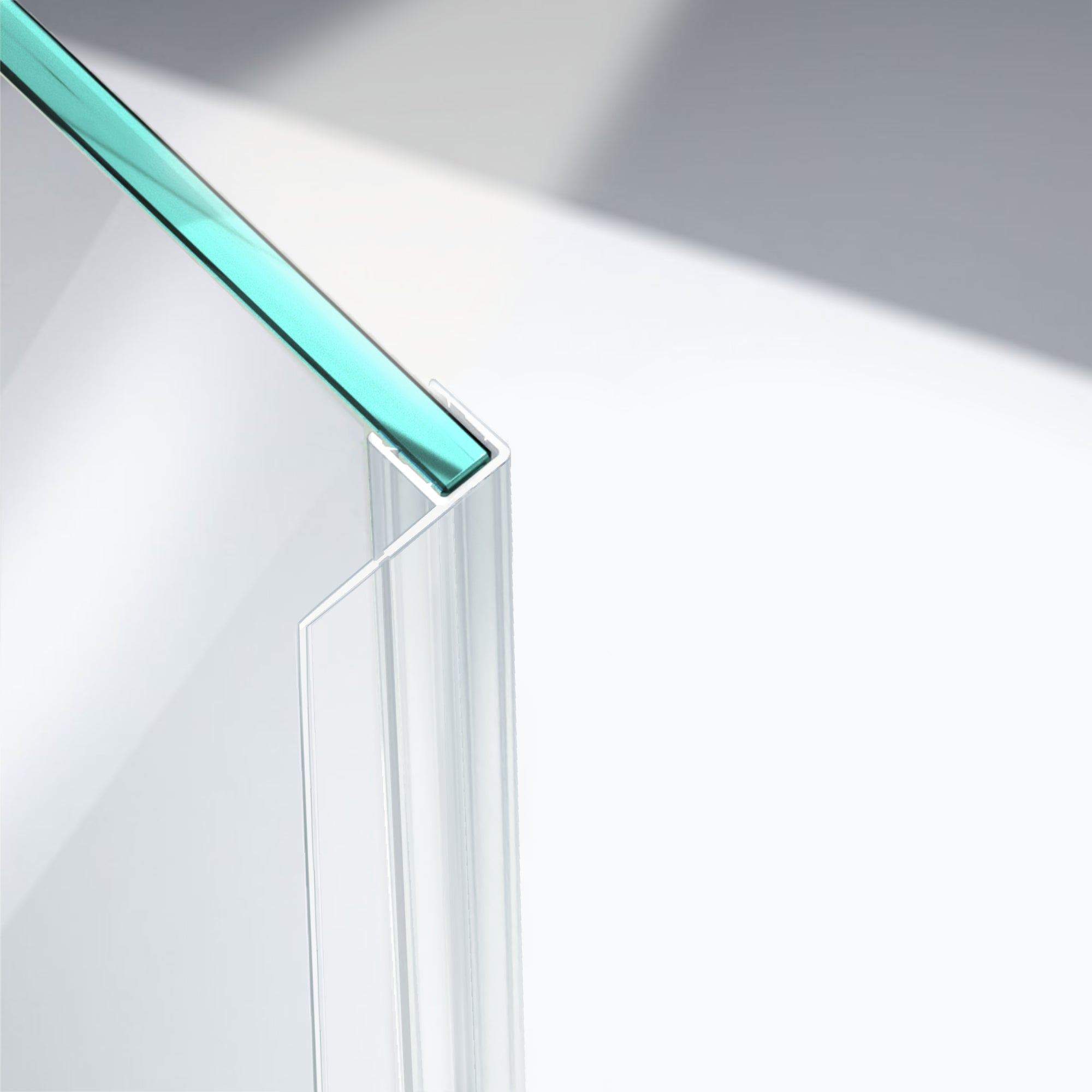 Duschdichtung 90° - Anschluss mit Dichtlippe – Glas 8 mm – 2 m – DS03-8