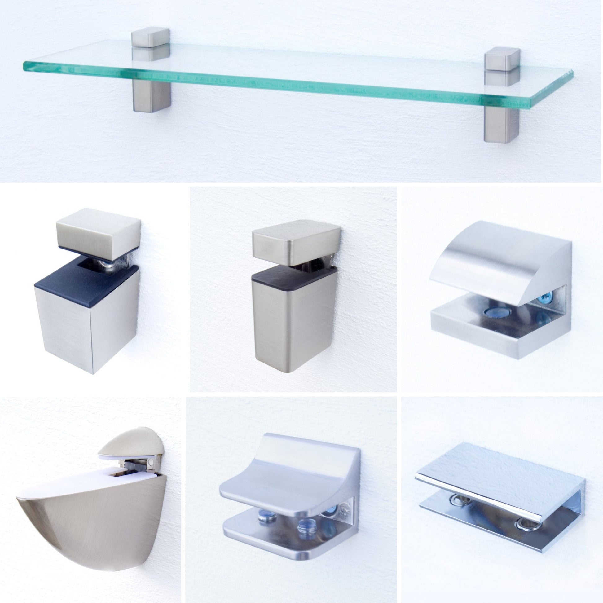 Befestigungsset für Glasregale - Verschiedene Modelle -