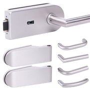 Glastürbeschlag Set - Glastürschloss aus hochwertigem Edelstahl, rund - Beschlagsset