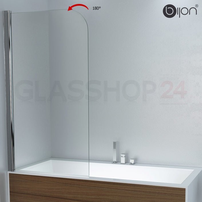 Duschwand für Badewanne mit 6mm ESG, Duschabtrennung, Badewannenaufsatz - Duschwand