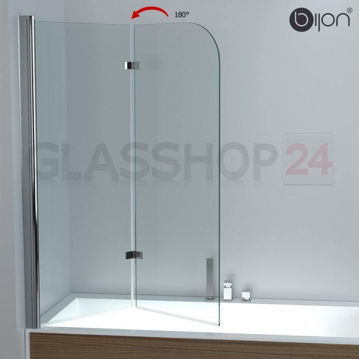 Duschwand für Badewanne mit 6mm ESG, Duschabtrennung, Badewannenaufsatz - Duschwand