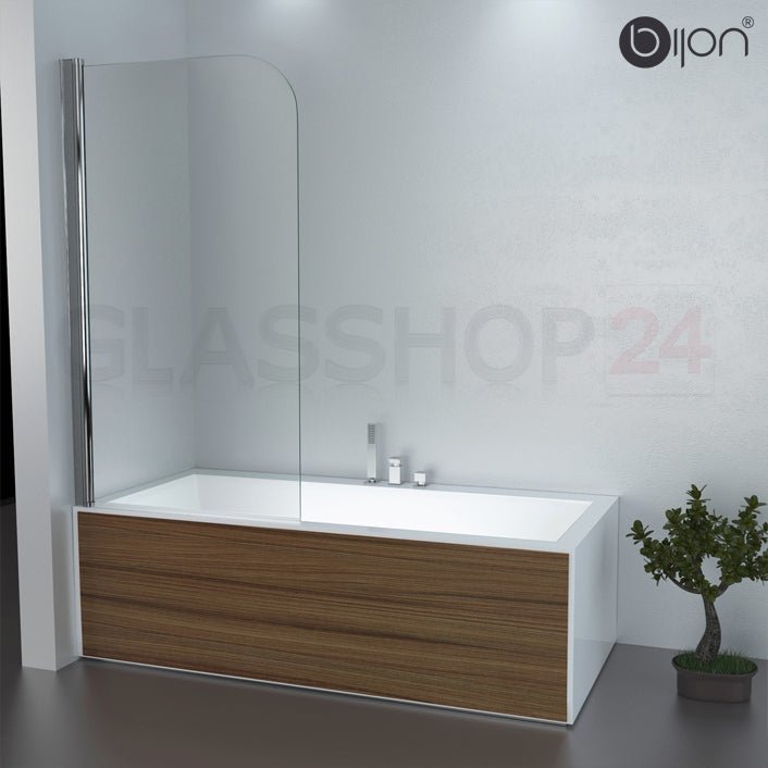 Duschwand für Badewanne mit 6mm ESG, Duschabtrennung, Badewannenaufsatz - Duschwand