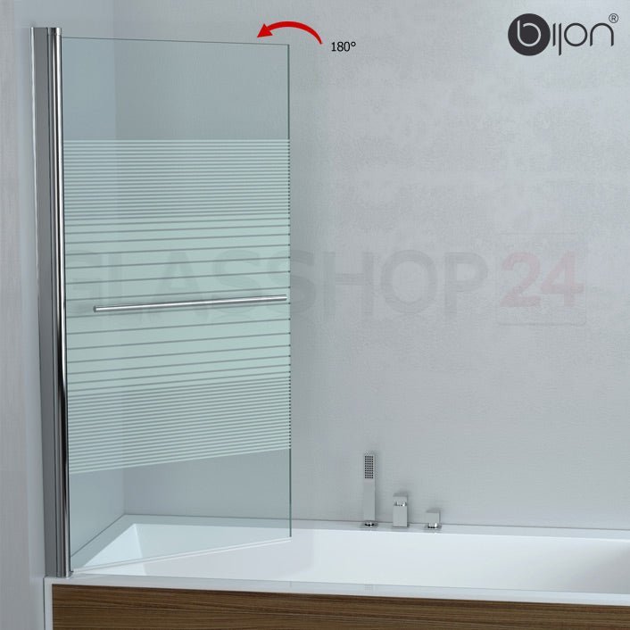 Duschwand für Badewanne mit 6mm ESG, Duschabtrennung, Badewannenaufsatz - Duschwand