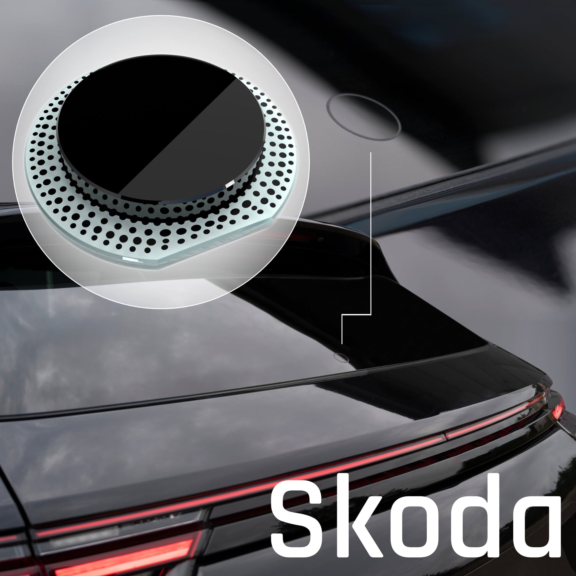 Heckwischer Echtglas Stopfen | Skoda - Heckwischerabdeckung Stopfen Heckscheibe clean Heckscheibenwischer gecleant