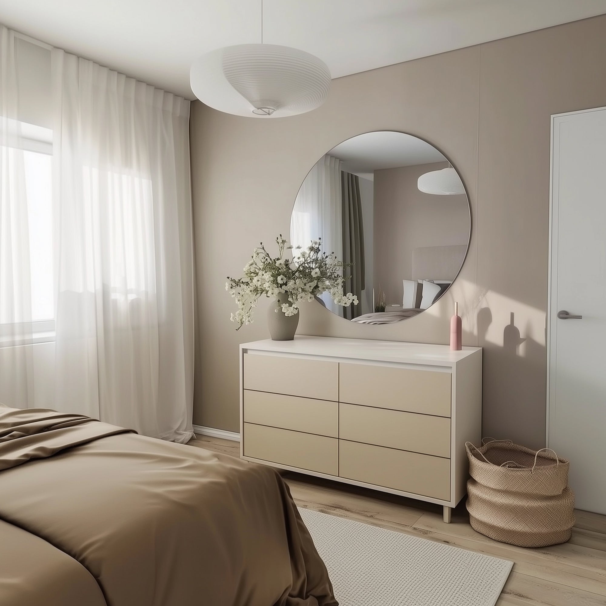 Spiegel ohne Rahmen, Badspiegel & Wohnzimmerspiegel inkl. Befestigungsset, mit polierten Kanten, Rund - Spiegel ohne Rahmen