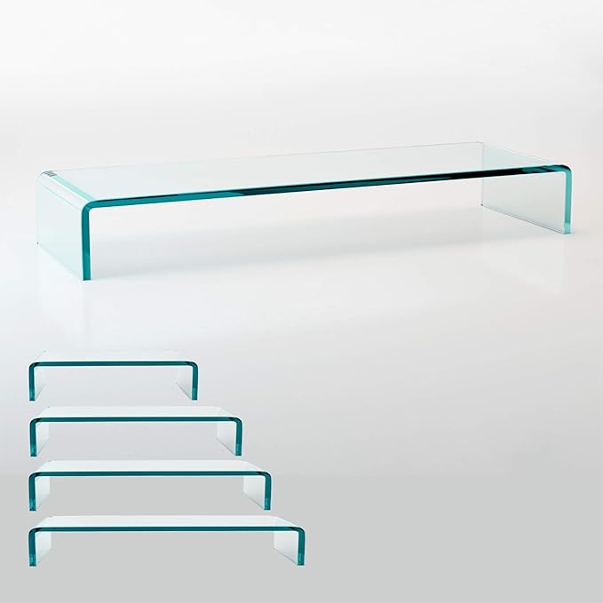 TV Glas Aufsatz Erhöhung Klarglas – Monitorständer Ergonomie – Glasshop24