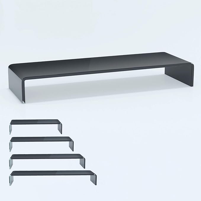 TV Glas Aufsatz Schwarz – Monitorerhöhung & Ordnung – Glasshop24