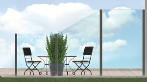 Windschutz Glas - Glaszaun Klarglas PG4 - Glaszaun - Windschutz