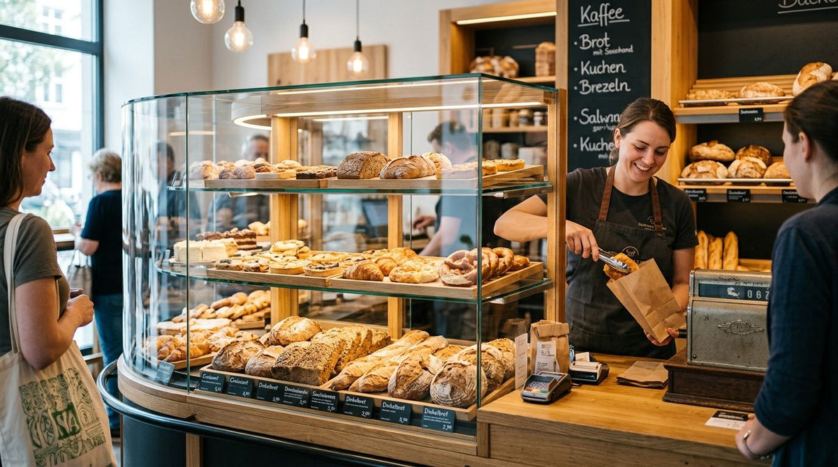 Glasvitrine für Bäckereien als Verkaufstheke