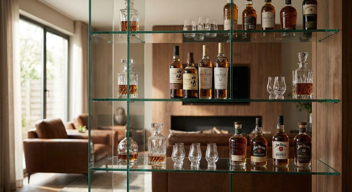 Glasregal für Whisky- und Spirituosensammlungen