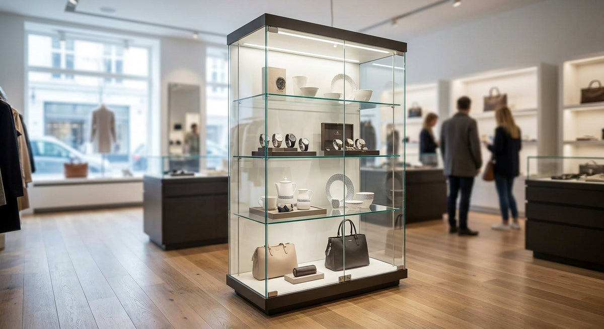 Glasvitrine für den Verkaufsraum
