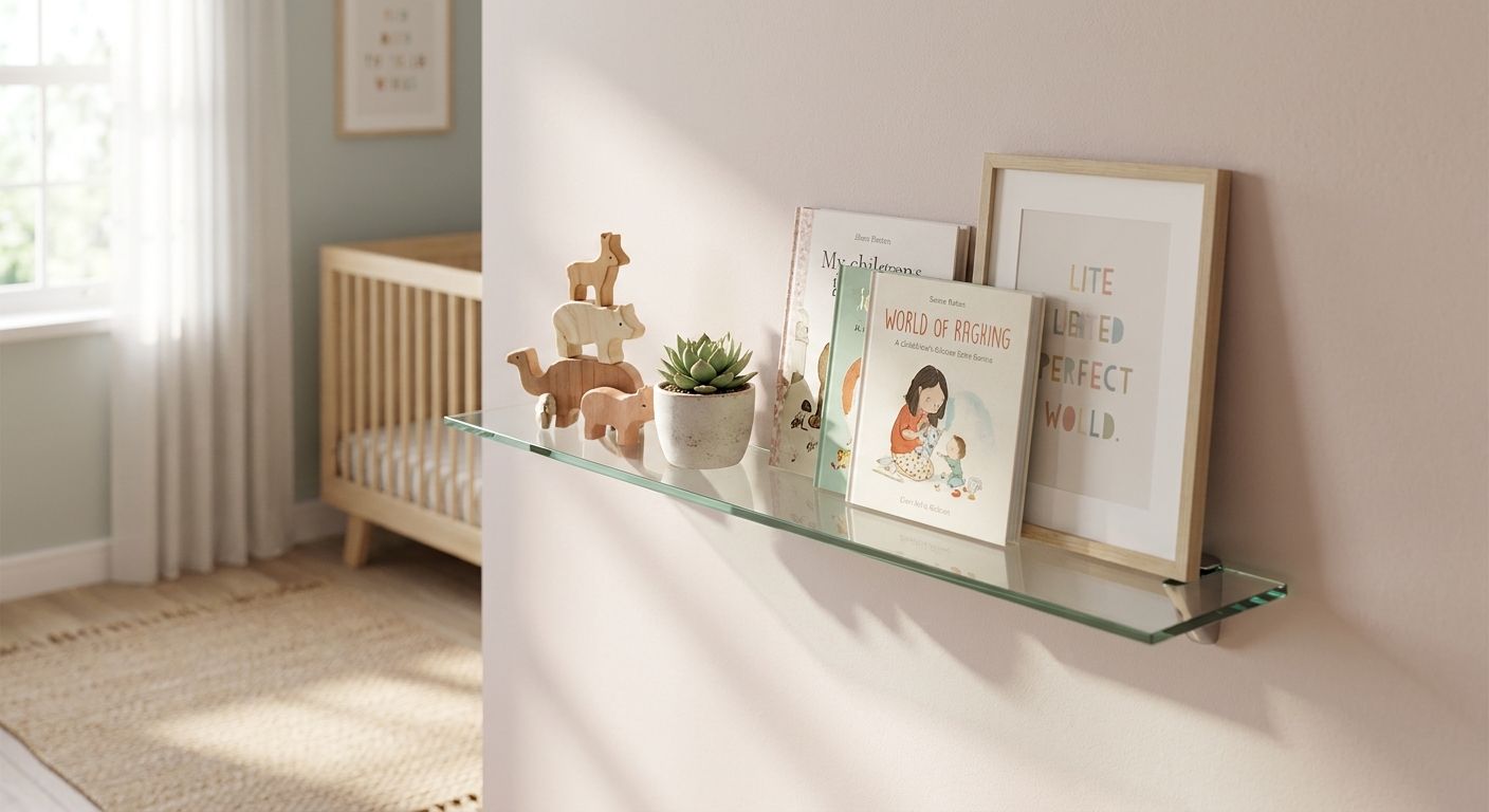 Glasregal für das Kinderzimmer als Deko-Ablage