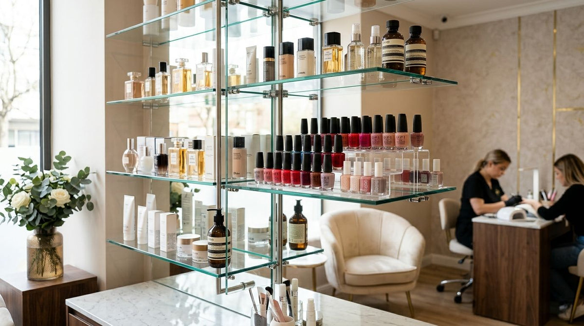 Beste Glasregale für Kosmetik- und Nagelstudios