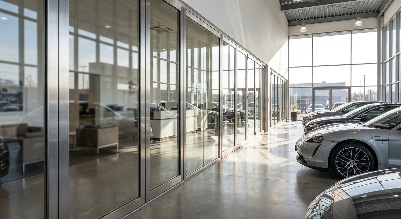 Glaswand für Showrooms in Autohäusern