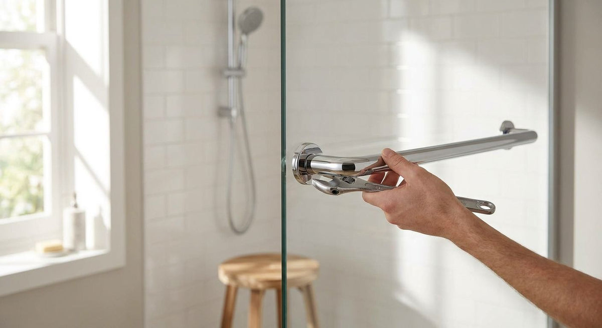 Wie montiert man eine Stabilisierungsstange für die Dusche?