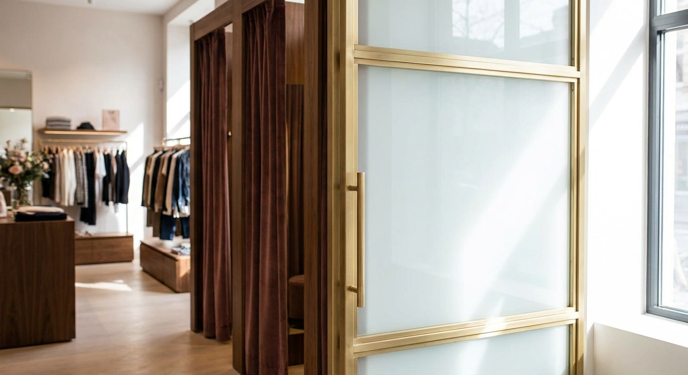 Glastür für Boutique-Umkleidekabinen