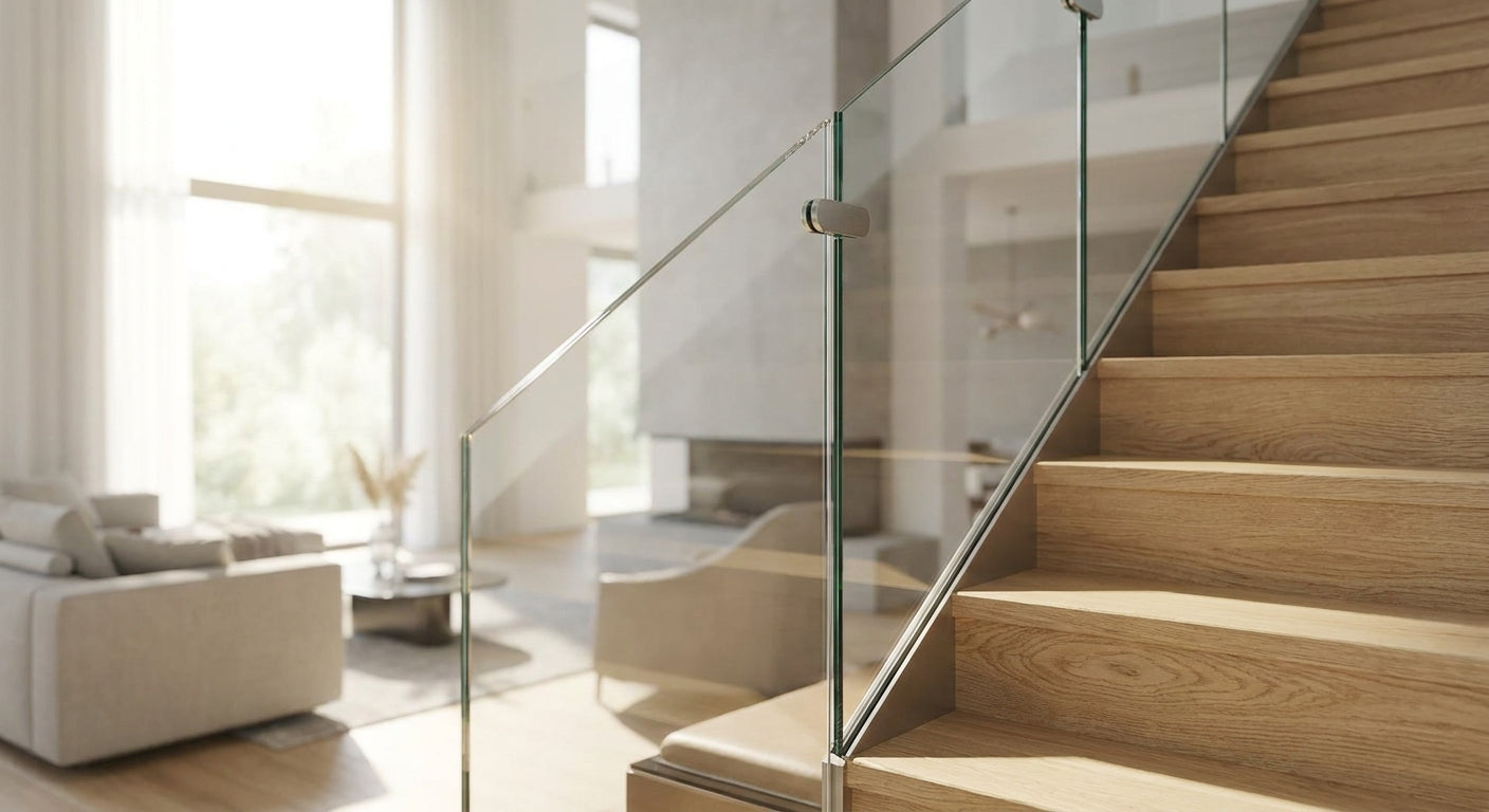 Glasbrüstung für Treppen im Innenbereich