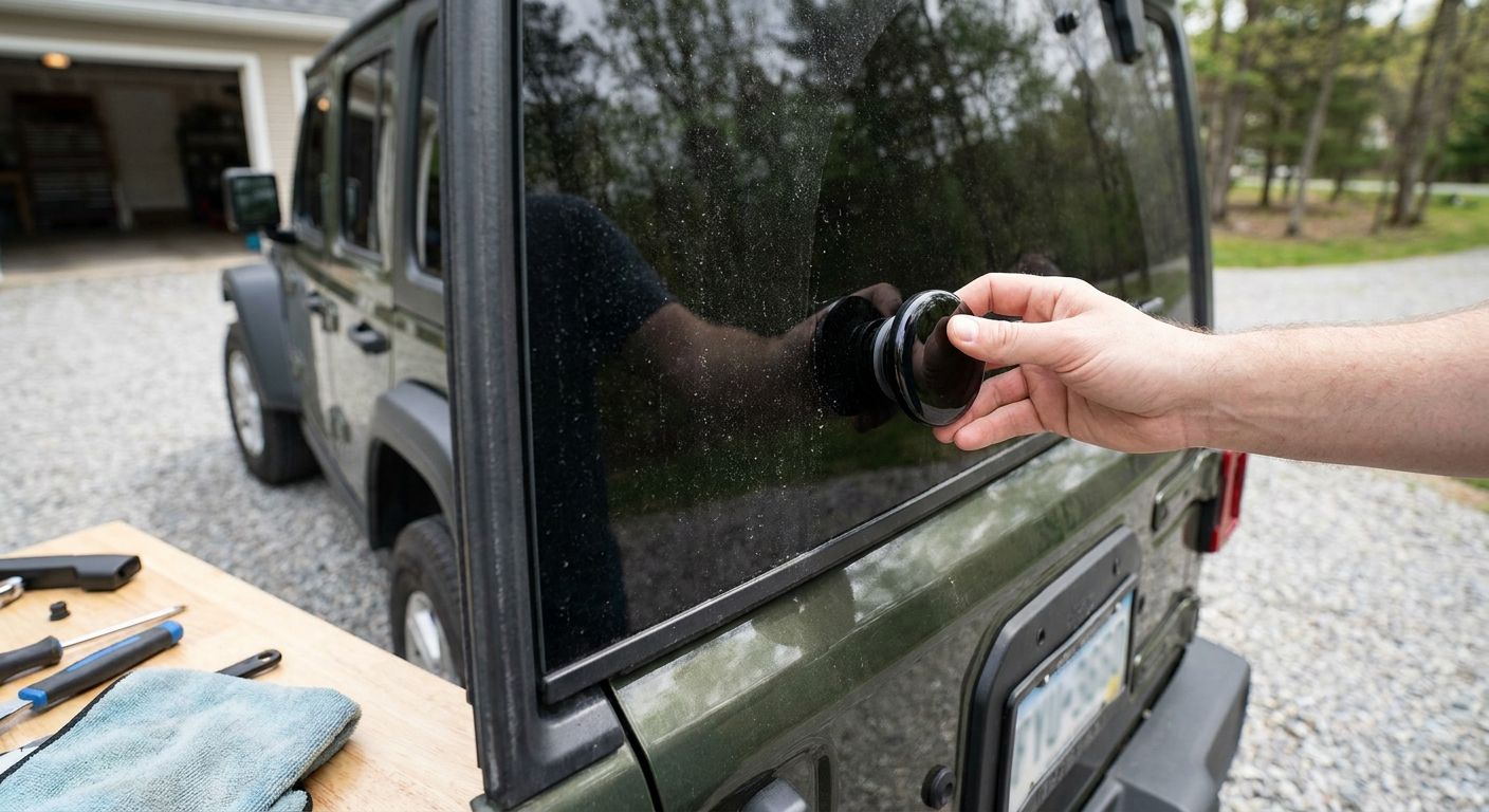 Heckwischer entfernen: Glasstopfen für Jeep