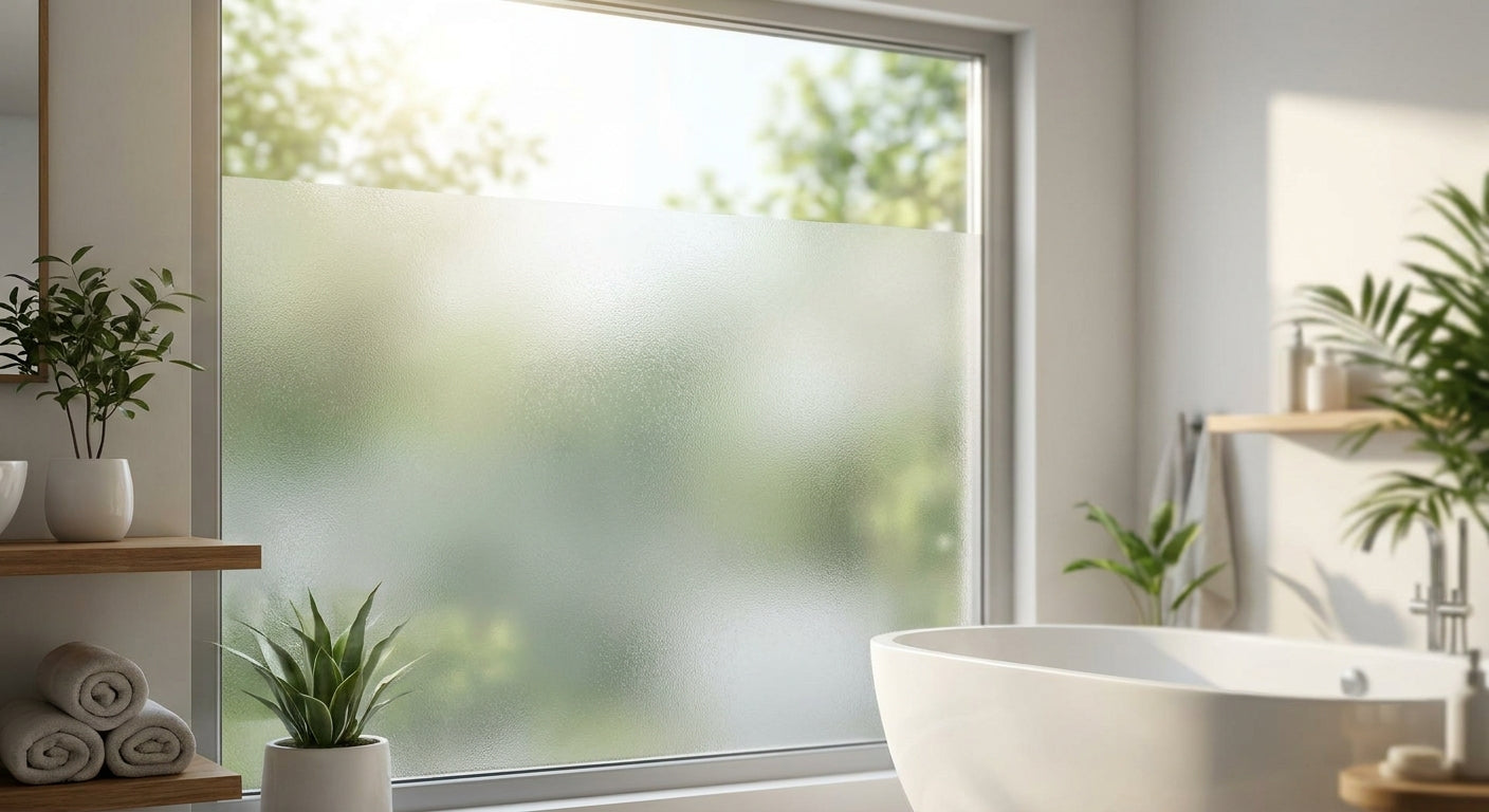 Milchglas-Sichtschutz für Fenster im Bad