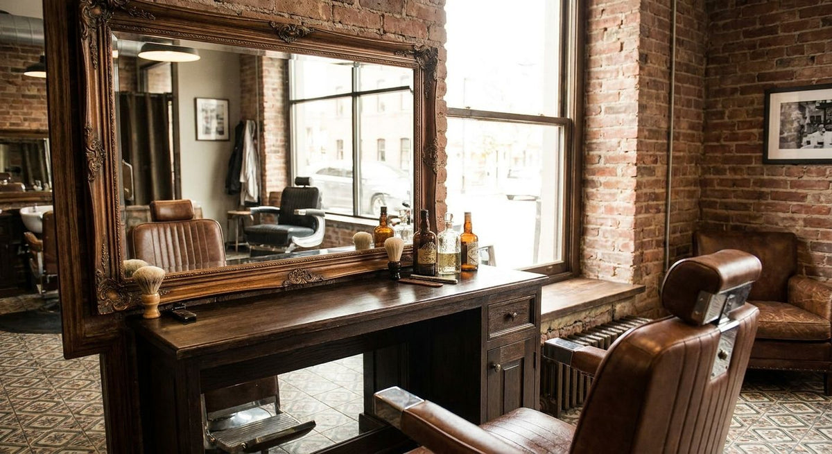 Spiegel für Barbershops mit Retro-Design