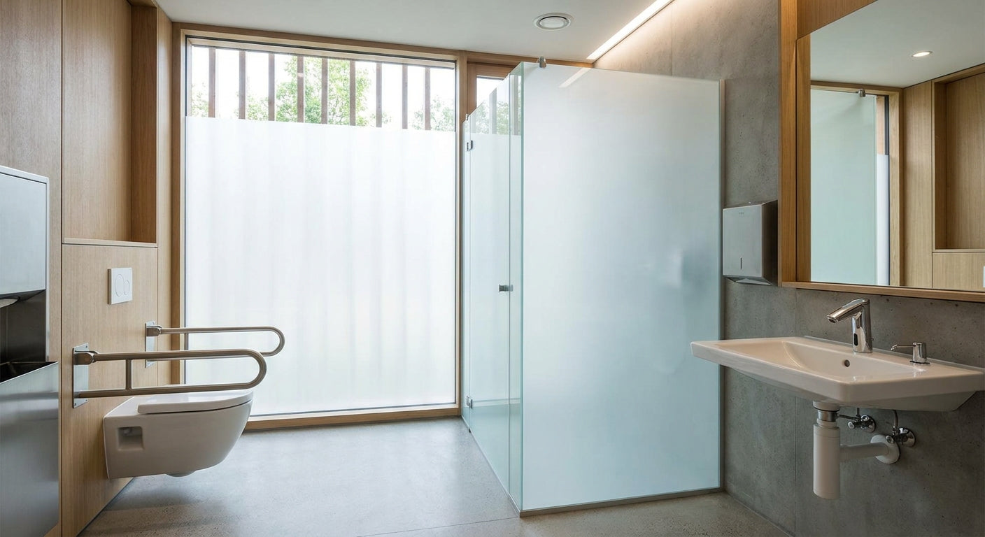 Beste Glaslösungen für barrierefreie öffentliche Toiletten