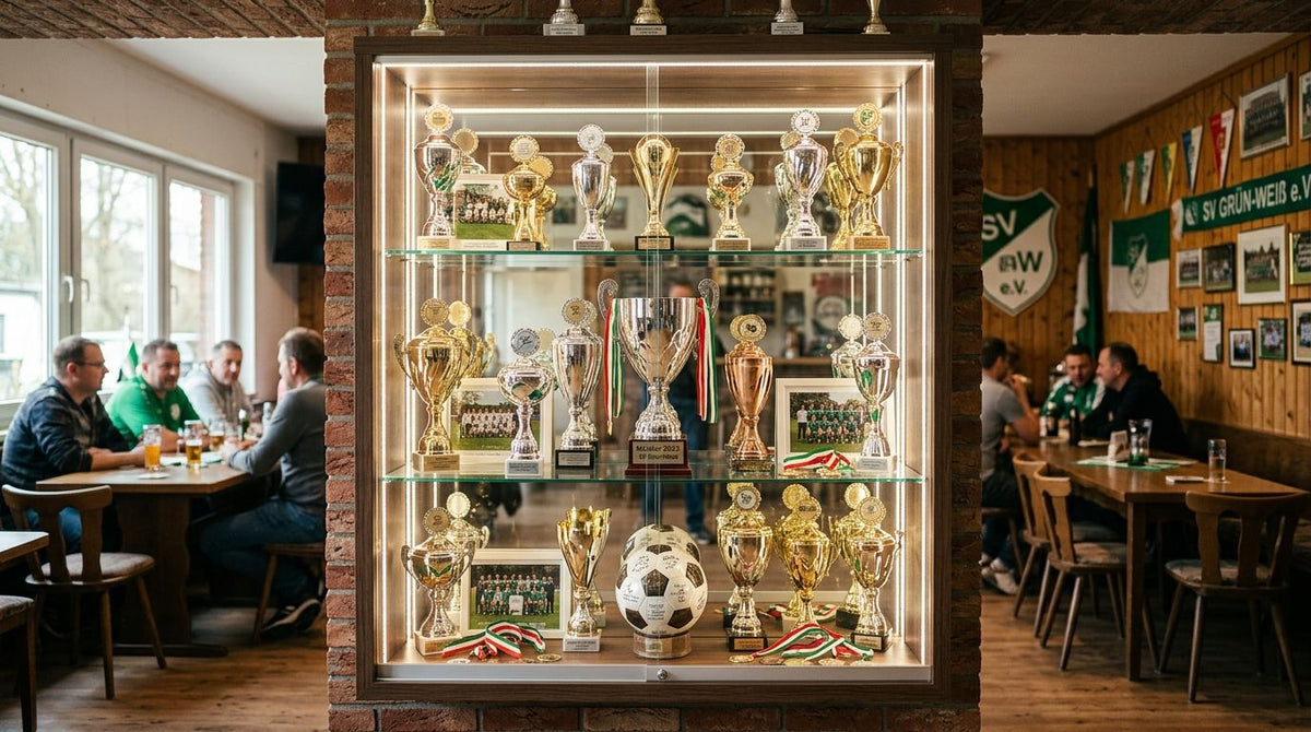 Glasvitrine für Pokale und Trophäen im Vereinsheim