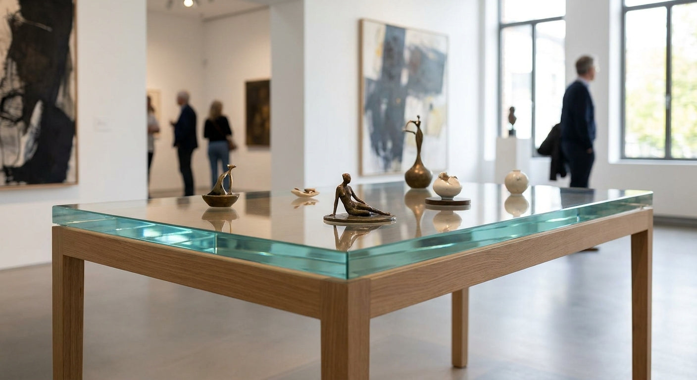 Glasplatte für Ausstellungstische in Kunstgalerien