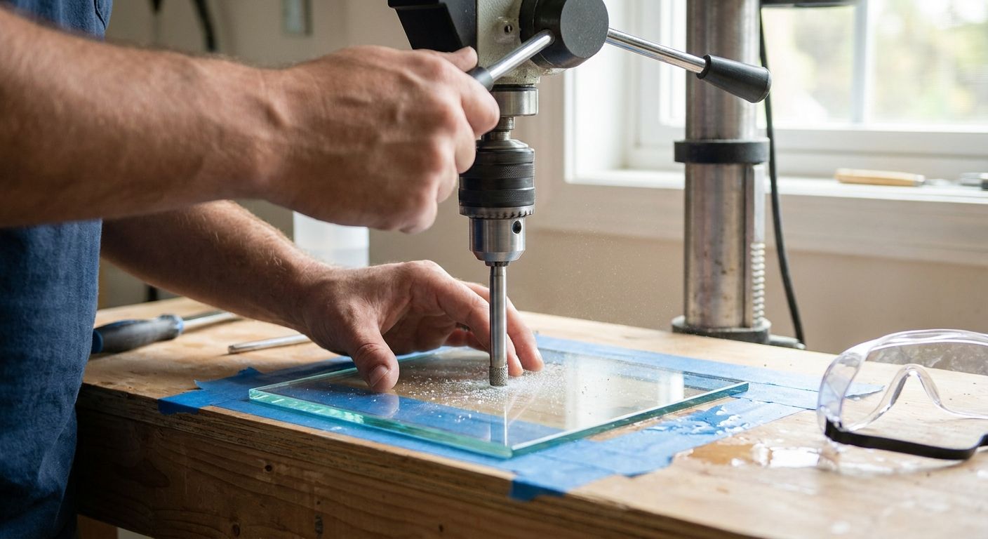 Wie bohrt man Löcher in eine Glasplatte?