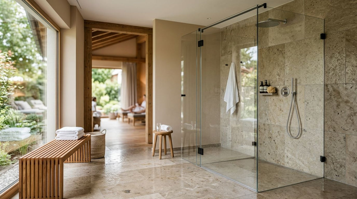 Duschabtrennung für Wellnesshotels und Spa-Bereiche