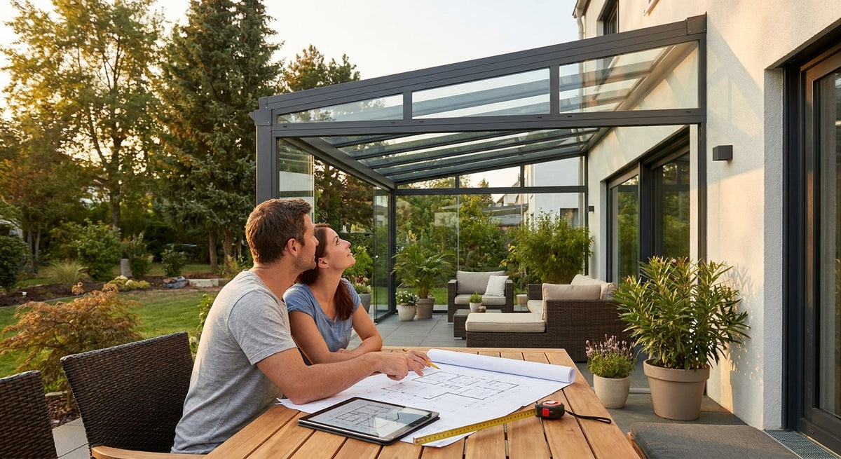 Wie plant man eine Terrassenüberdachung aus Glas?