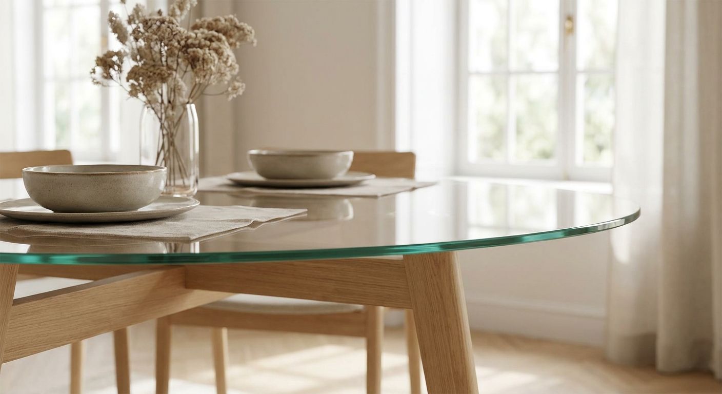 Glasplatte rund 120 cm für den Esstisch