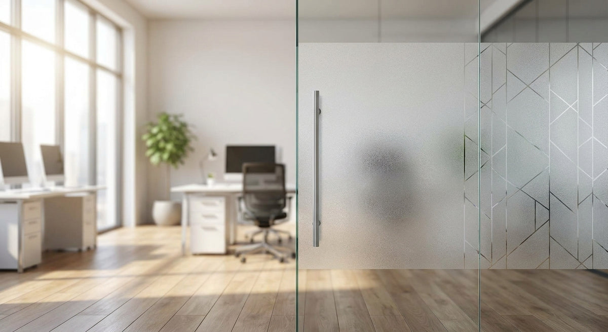 Milchglasfolie für Glastüren im Büro