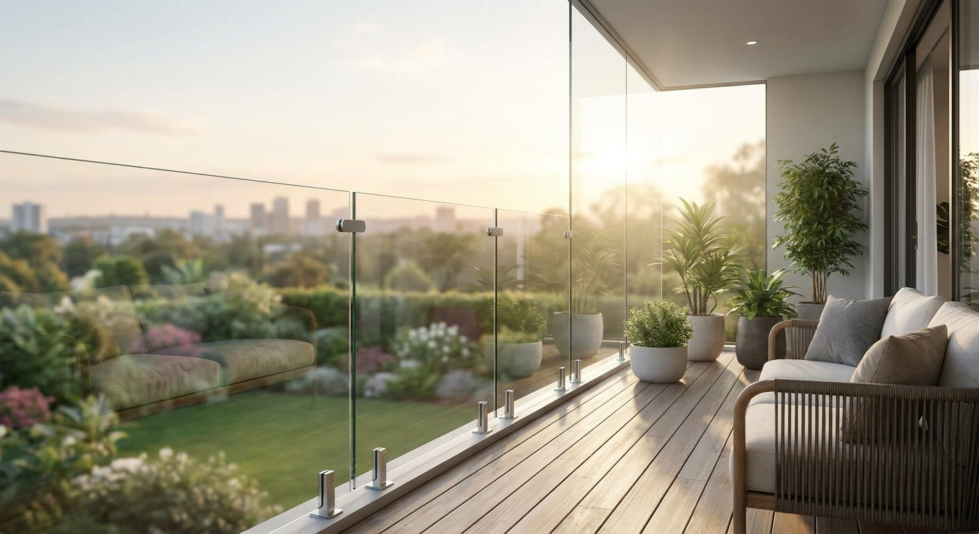 Glasgeländer für den Balkon nach Maß