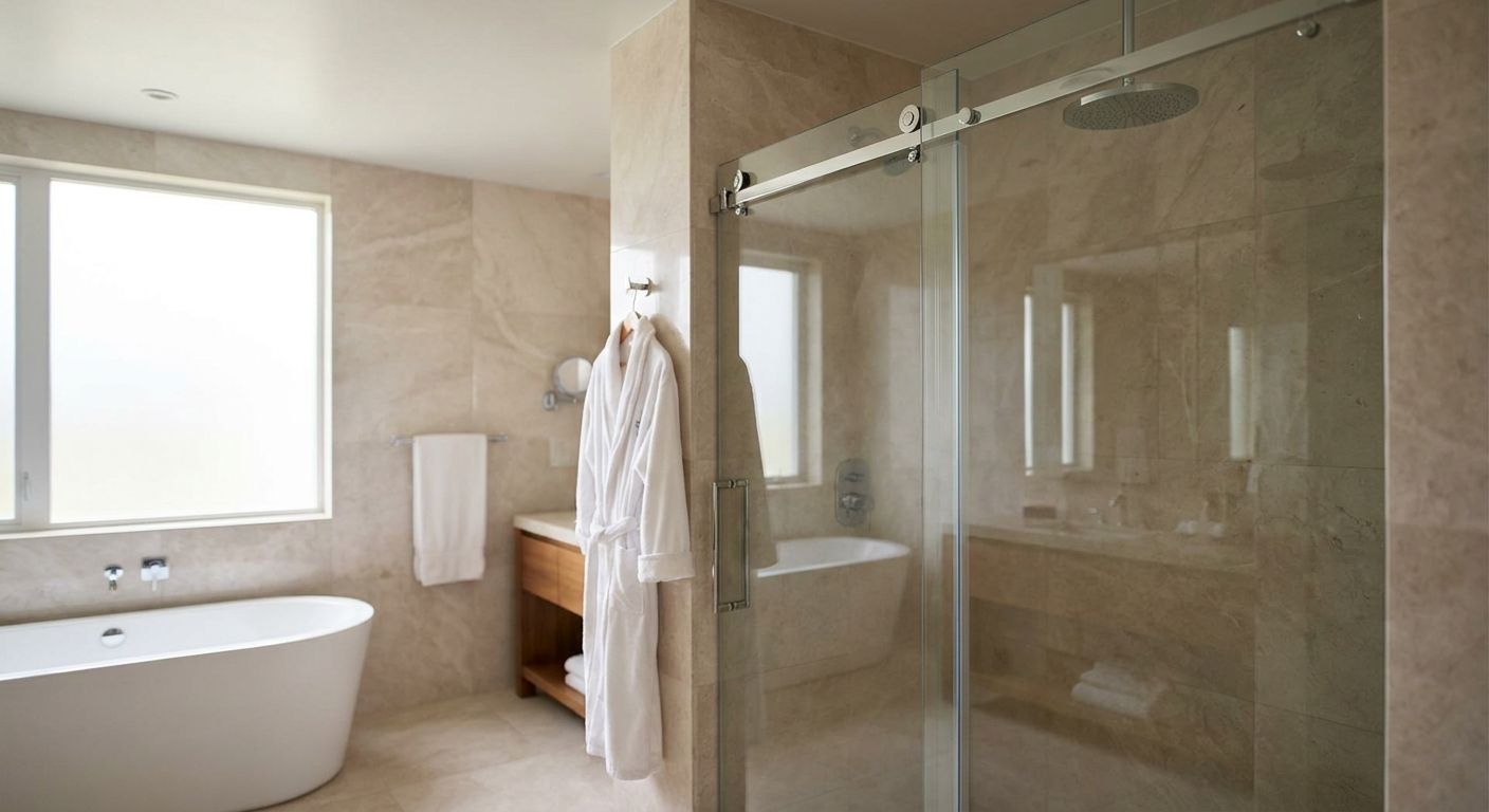 Glastür für Hotelbäder nach Maß