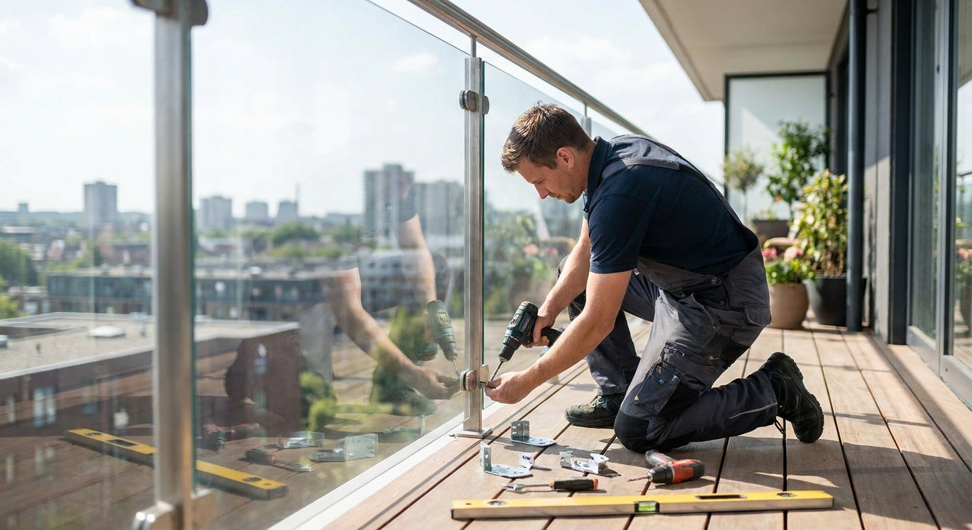 Wie montiert man ein Glasgeländer am Balkon selbst?