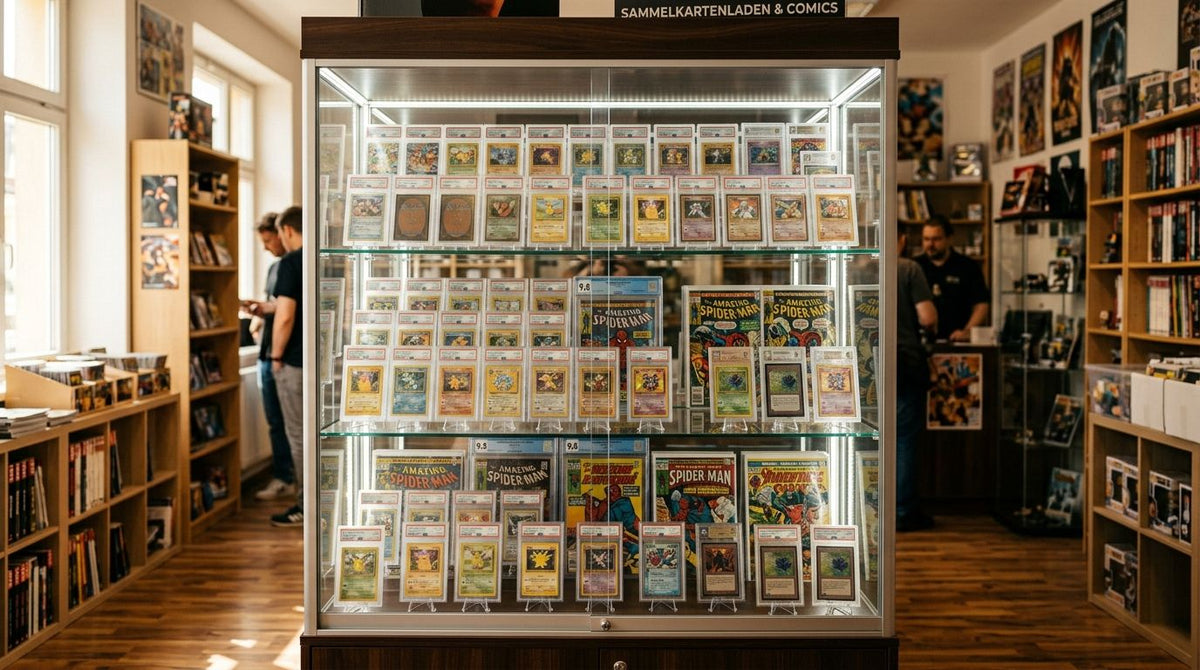 Glasvitrine für Comic- und Sammelkartenläden
