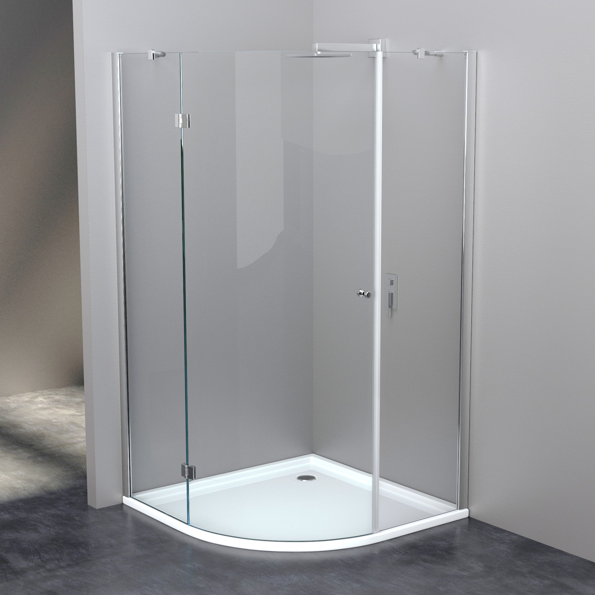 Duschkabine 90x90 Viertelkreis 8mm Glasstärke – Die ideale Runddusche für Ihr Badezimmer