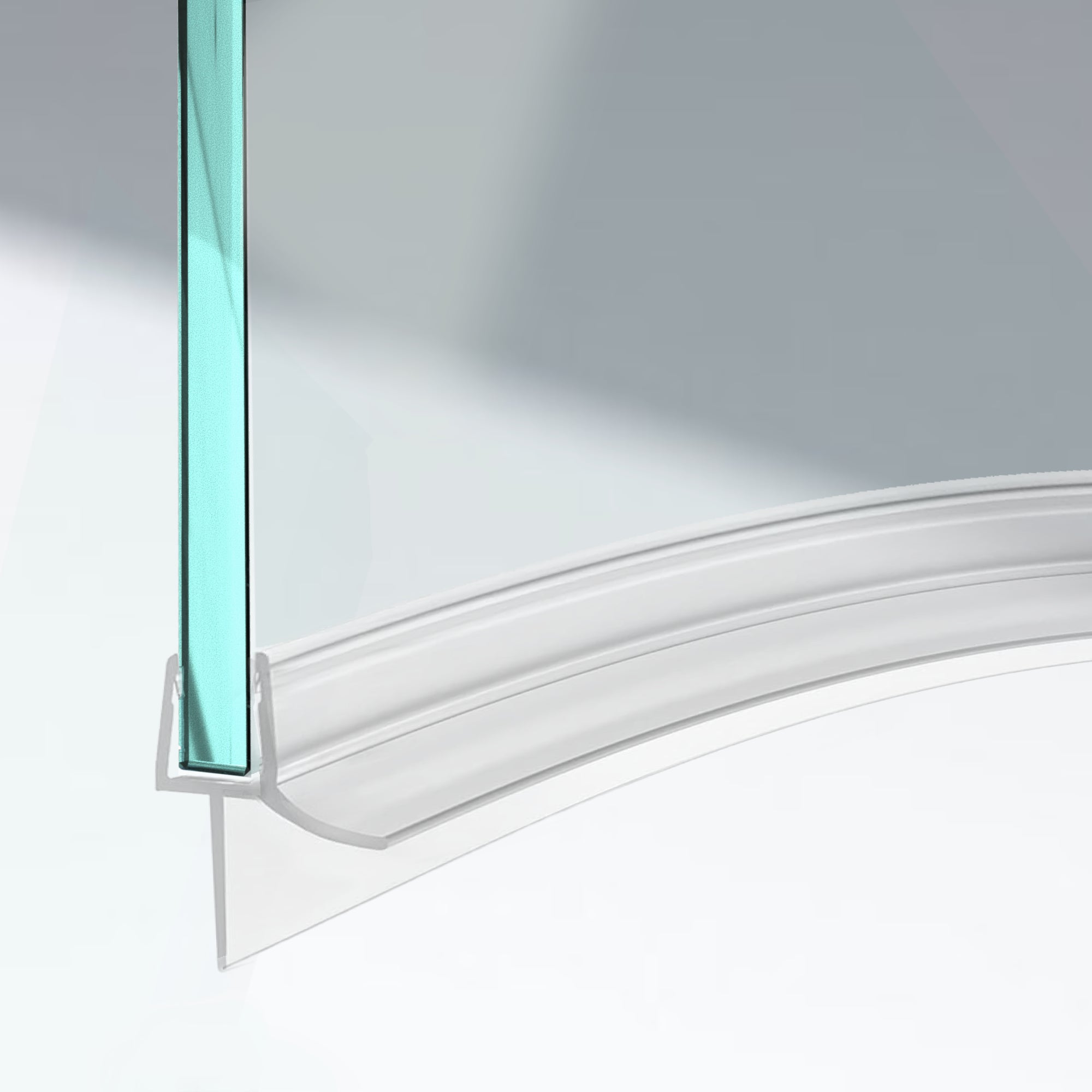 Duschdichtung Wasserabweiser für Bodenseite – Glas 6-8 mm – 1 m – Gebogen DU02-C-6/8