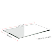 Kaminglasplatte Rechteck 120x65cm | 6mm mit Facette