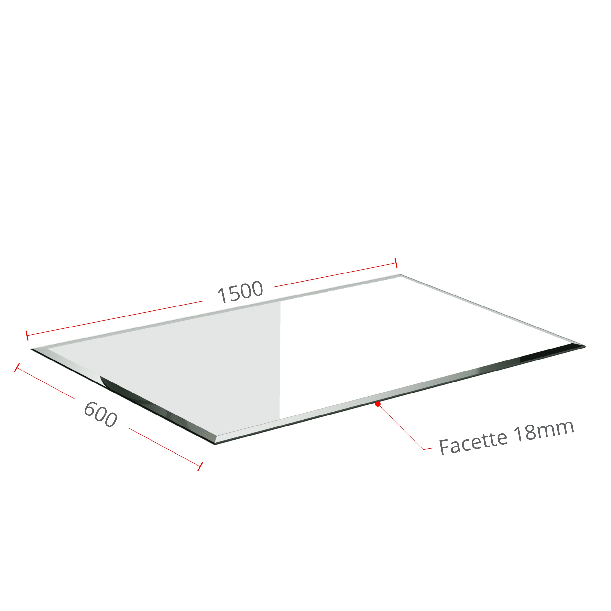 Glasbodenplatte für Kaminofen Rechteck 150x60 cm – Maßzeichnung