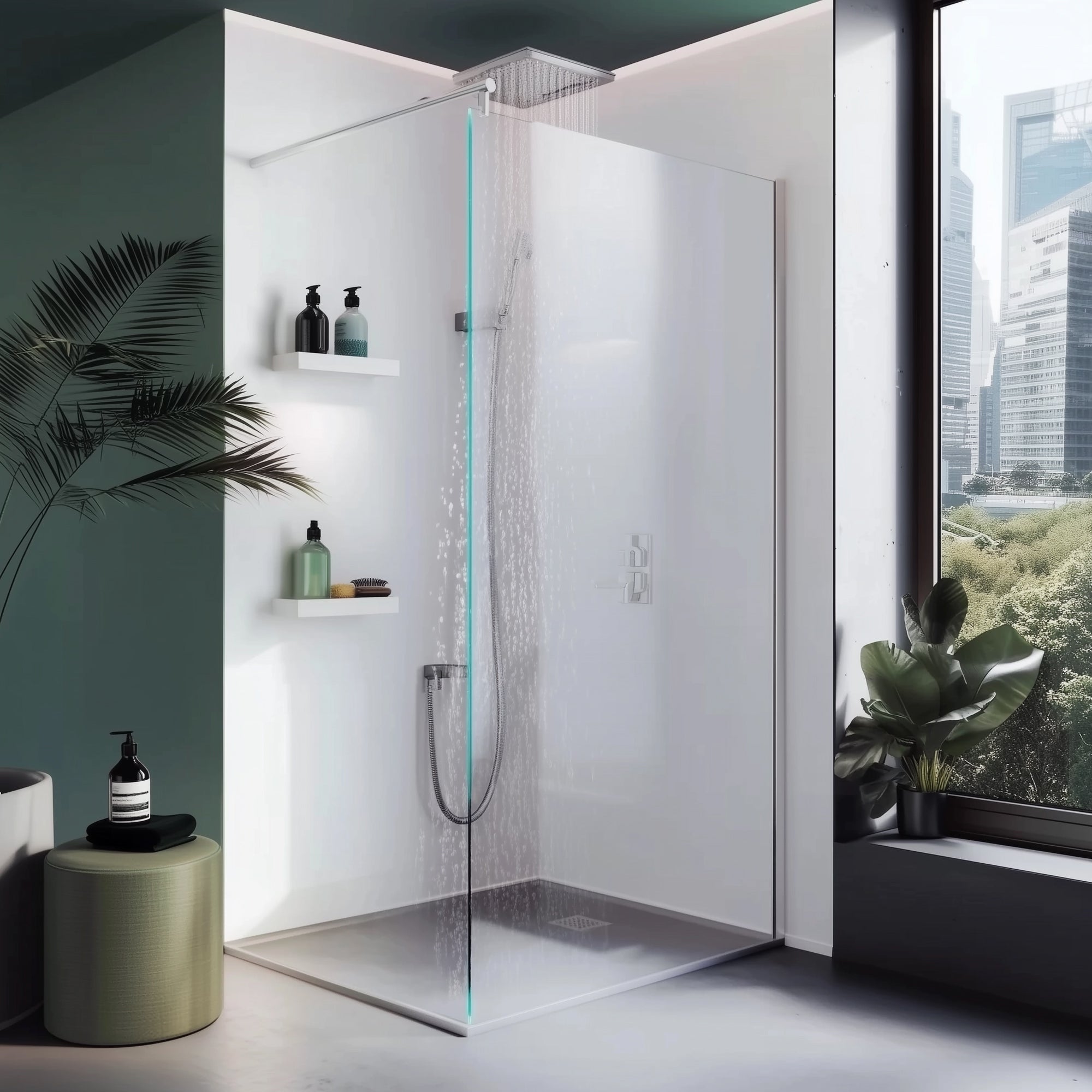 Duschwand Walk - In 8mm ESG, Klarglas - Duschwand