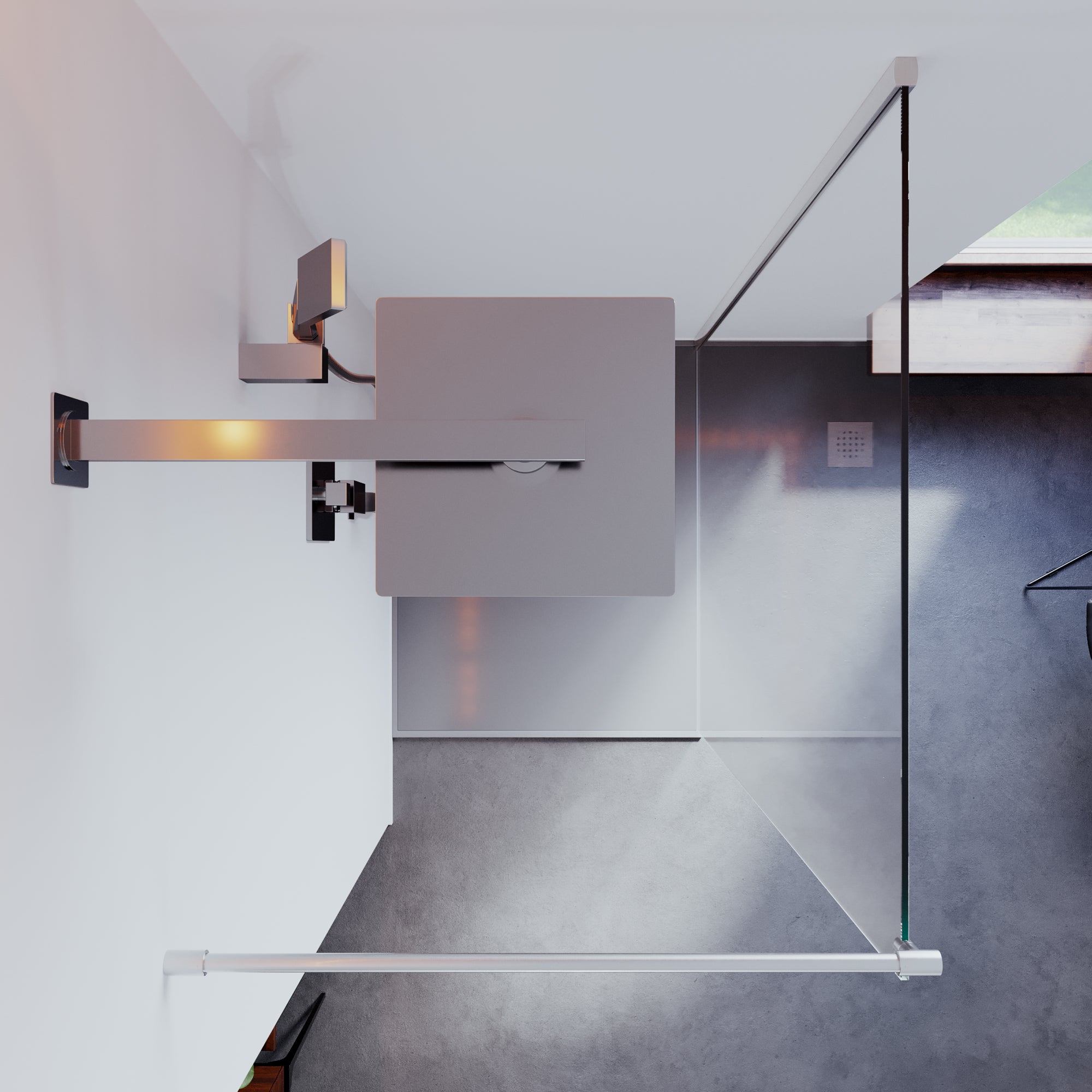 Duschwand Walk - In 8mm ESG, Teilsatiniert - Duschwand