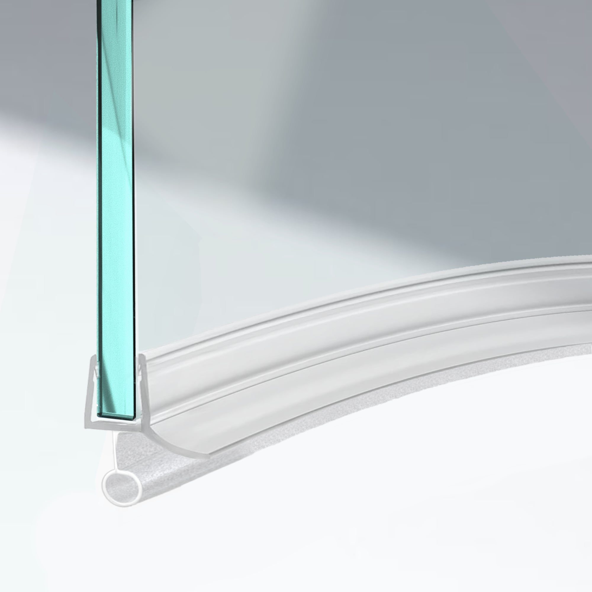 Duschdichtung unten 100cm Wasserabweisprofil für 5 - 6mm| 7 - 8mm gebogen DU01 - C - 