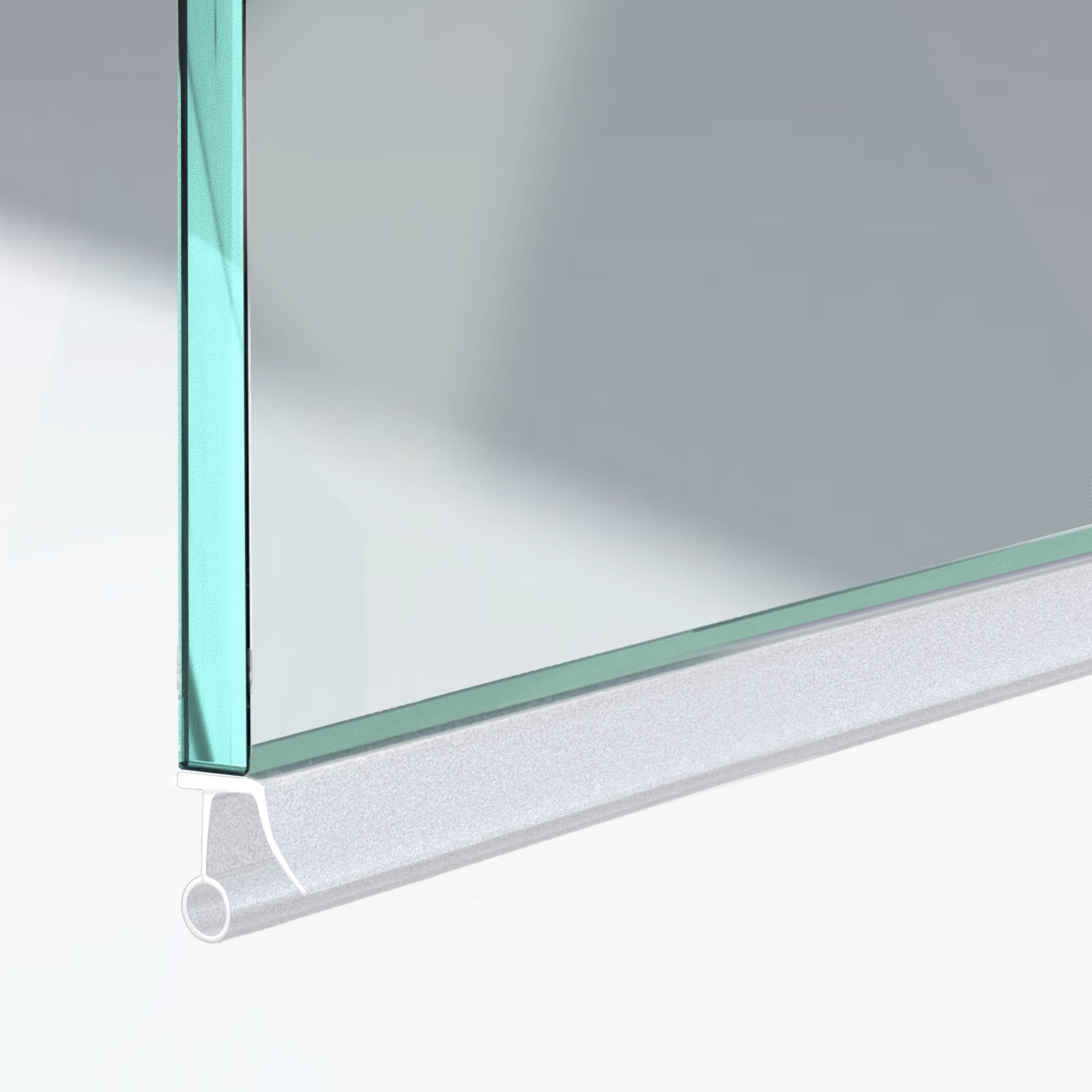 Duschdichtung Wasserabweiser für Bodenseite – Glas 6–10 mm – 1 m – DU01PRO - Duschdichtung